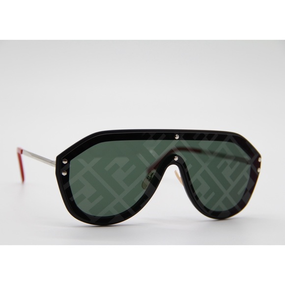 NEW FENDI FF M0039/G/S 807 BLACK SHIELD SUNGLASSES - Picture 5 of 11